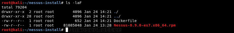 Required files for installing Nessus into Docker