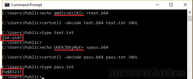 Decoding base64 with certutil.exe on Windows