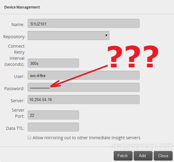 Hidden password in FireMon administration interface