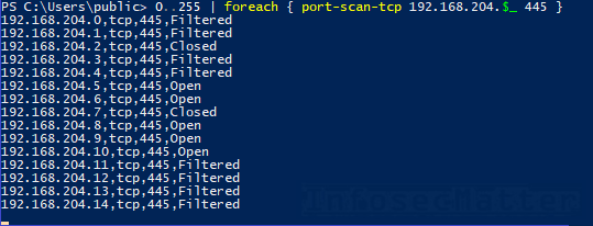 Port scanning (sweeping) a network range for a single port