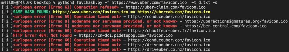 favihash - discover domains with the same favicon icon hash