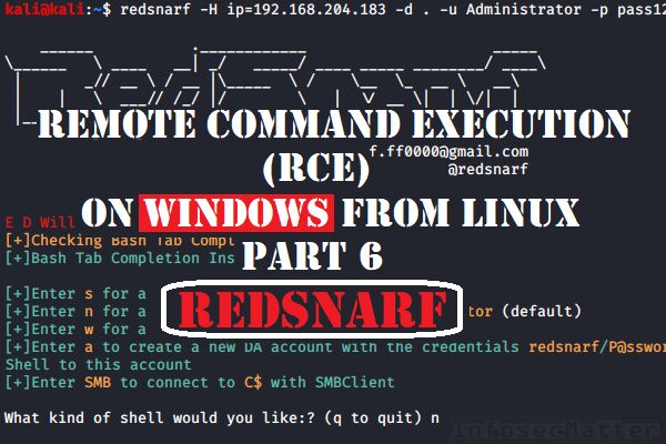 RCE on Windows from Linux using Redsnarf logo