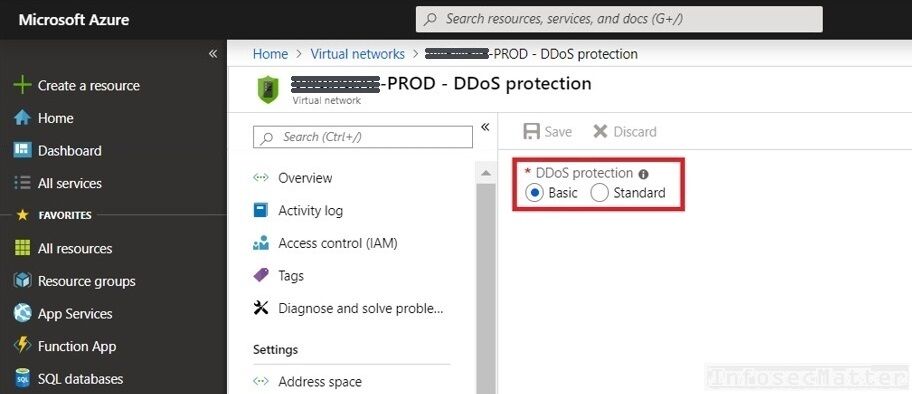 Lack of standard DDoS protection in Azure