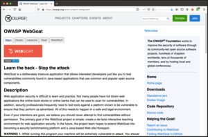 OWASP WebGoat - vulnerable Java-based web application to practice ethical hacking
