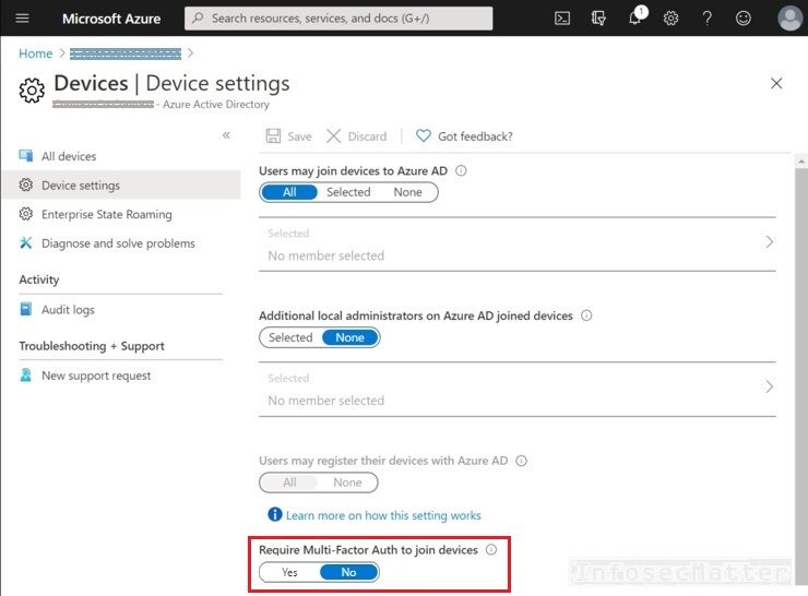 MFA not required to join devices in Azure AD