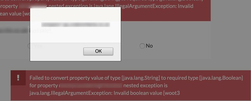 XSS in java.lang.Boolean property type