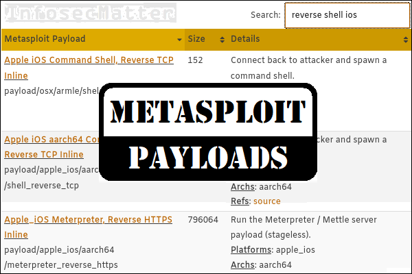 List of Metasploit Payloads (Detailed Spreadsheet) logo