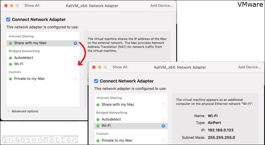 VMware guest network settings - change from NAT to bridged